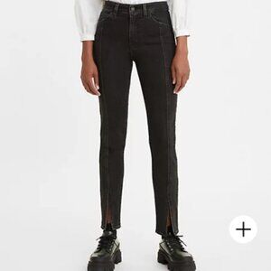 Levi's 721 skinny high rise black front seam Kinda Moody 33 x 30 NWT